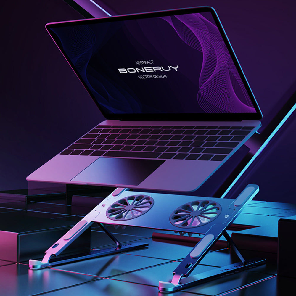 BONERUY P11F Foldbar bærbar køleblæser Kølerstand Justerbar vinkel varmeafledning Notebook køler BONERUY P11F Foldbar bærbar køleblæser Kølerstand Justerbar vinkel varmeafledning Notebook køler